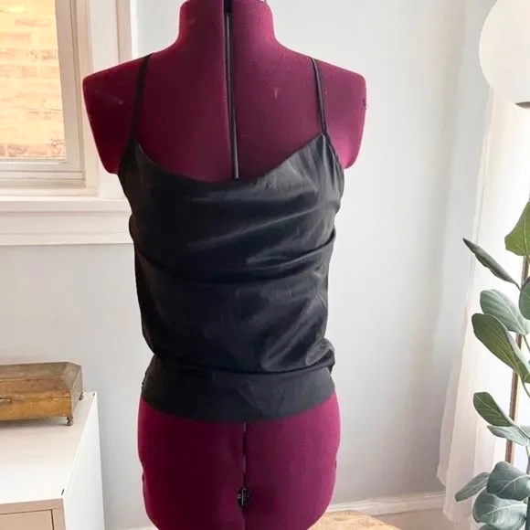 Akira Black Cowl Neck Camisole Spaghetti Strap Top S - Picture 2 of 3